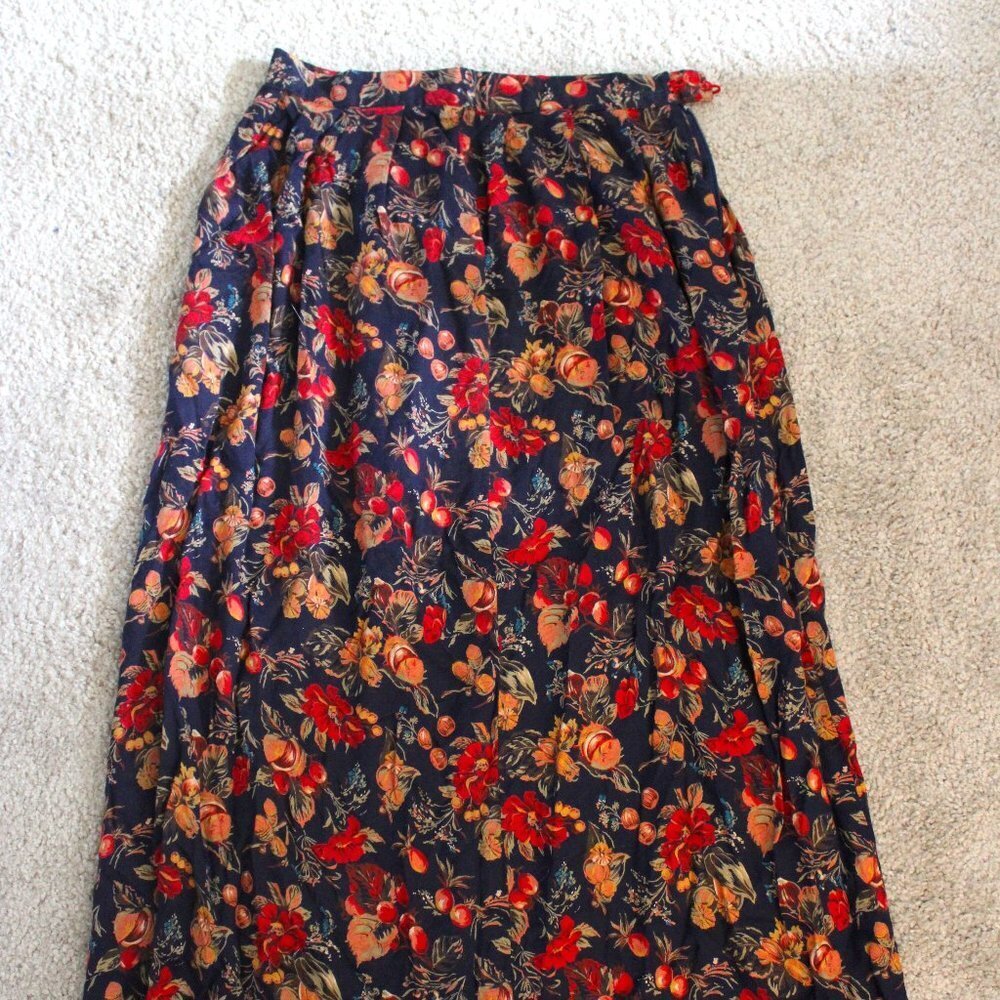 Land's End Floral Maxi Skirt